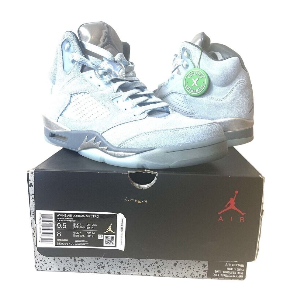 Nike Air Jordan 5 Retro Blue Bird Women's Size 9.5 EU 41 DD9336-400 EUC with Box